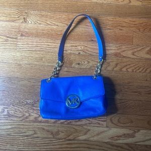 Beautiful royal blue pebbled leather Michael Kors purse.